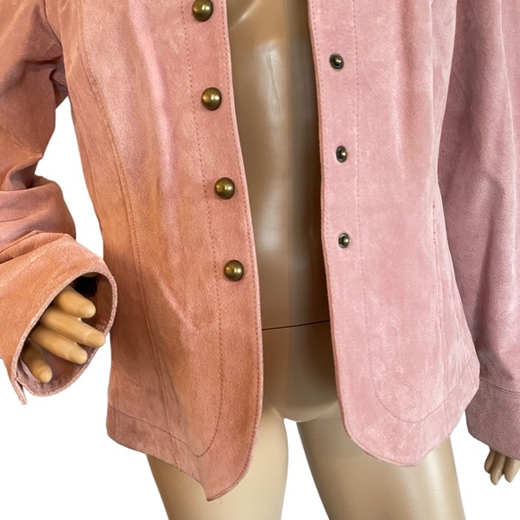 LIVE A LITTLE  | MAUVE PINK LEATHER JACKET  SZ L - Picture 9 of 16